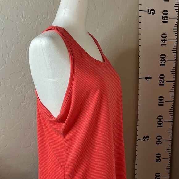 Tekgear w/ Drytek orange scoopneck T back sleeveless striped athletic top SZ L - Picture 5 of 8